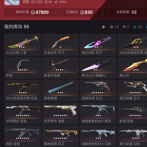 【US257-美服】23冠军套装 离火刃 Vandal：掠夺/哨兵 幻象：离子/001 其他：边陲斧/掠夺爪/紫金戍卫/边陲正义/鎏金鬼魅