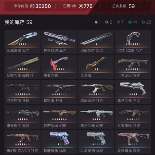 【US197-美服】（实名号主 100%安全）Vandal：混沌/紫金/噬影者/龙炎/朋克/日冕 幻象：离子/恶鬼 其他：25爪刀/盖亚斧子/侦察蝴蝶/弃王狙等