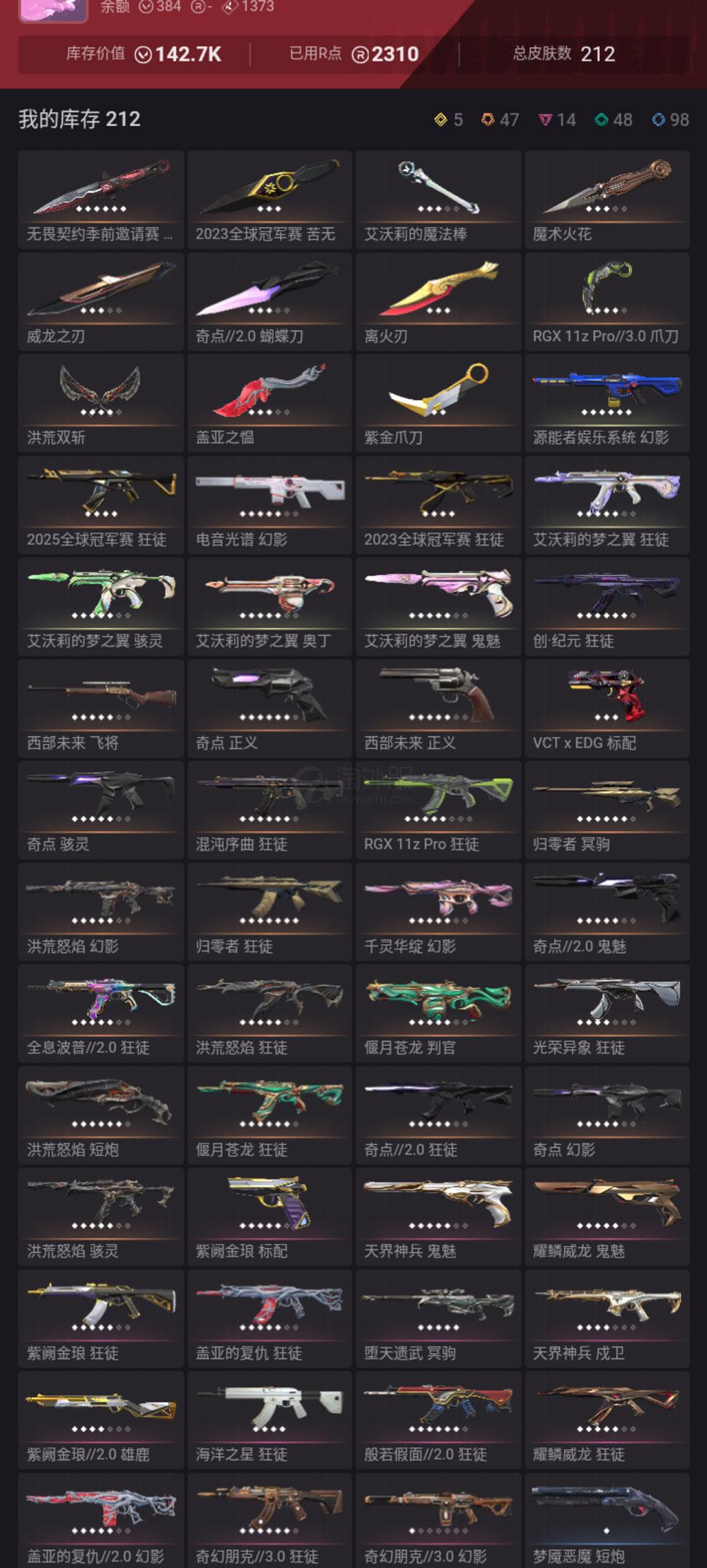 【US369-美服】23冠军/艾沃莉/流脓/威龙/奇点2.0套装 25冠军狂徒 怜悯之刃 狂徒：显卡/光荣/混沌/紫金/盖亚/恶鬼 幻象：莲花