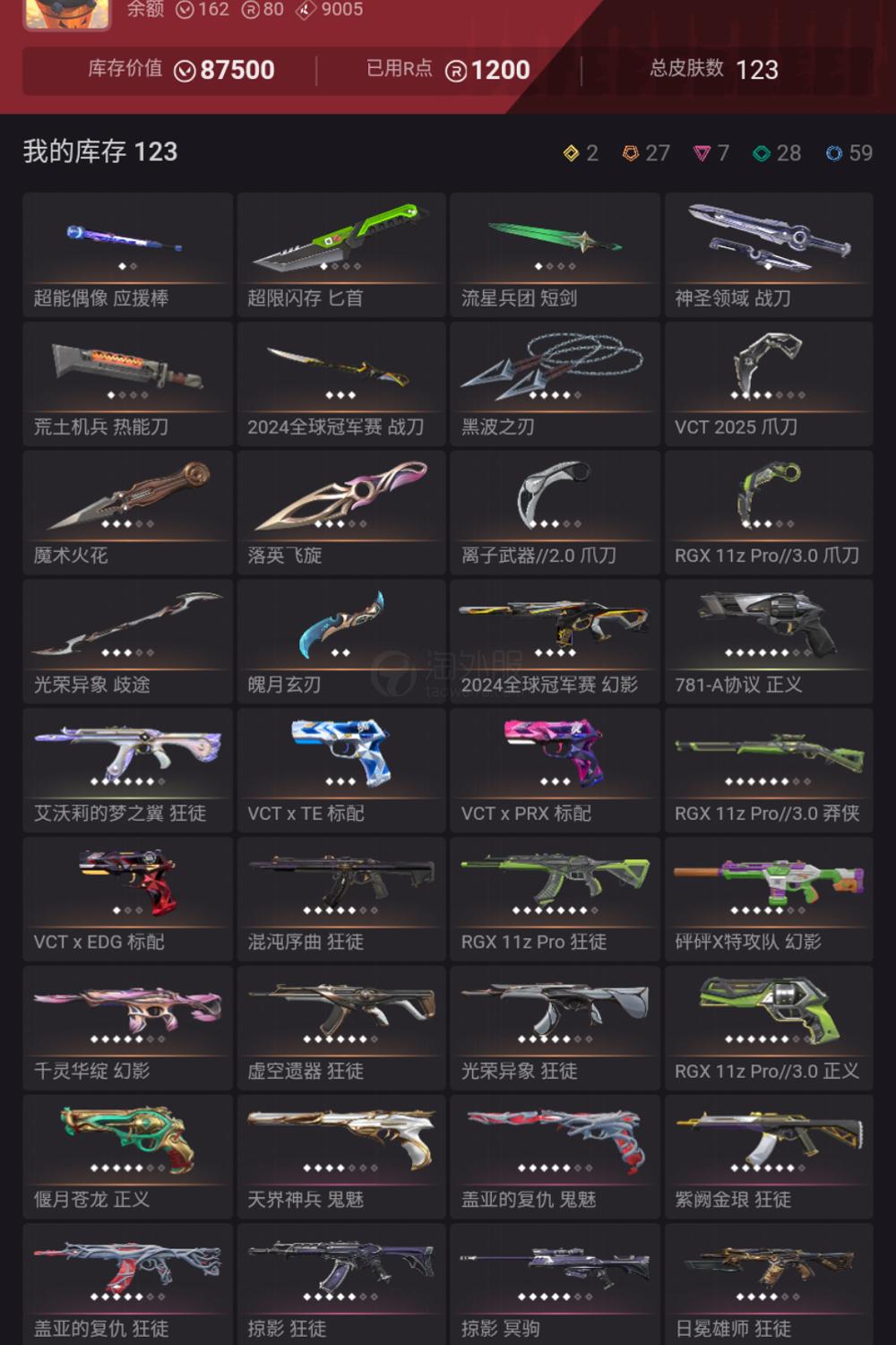 【US281-美服】24冠军/显卡3.0套装 狂徒：艾沃莉/混沌/显卡/虚无/紫金/盖亚/光荣/日冕等 幻象：莲花/咻咻 其他：落英飞旋/黑波刀/鎏金鬼魅