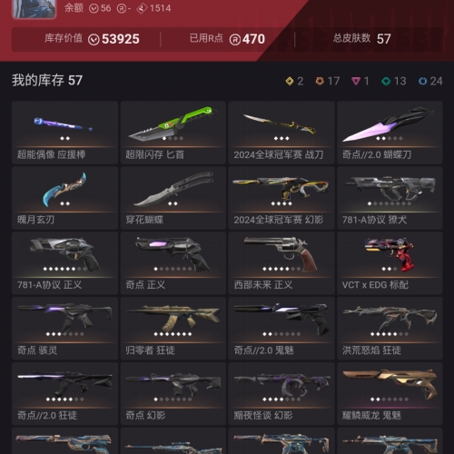 【US247-美服】24冠军/奇点套装 狂徒：流脓/异星 幻象：暗夜 其他：黑市蝴蝶/边陲正义/威龙鬼魅/EDG标配