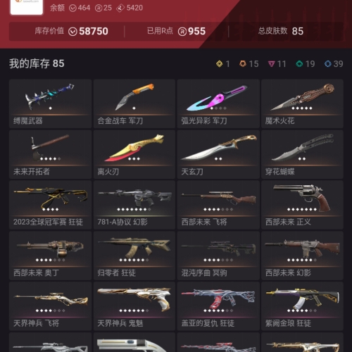 【US341-美服】23冠军狂徒 离火刃 天界/边陲套装 狂徒：紫金/盖亚/异星 幻象：侦察/781 其他：电工钳/黑市蝴蝶