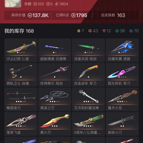 【US324-美服】23冠军狂徒 离火刃 5周年小刀 艾沃莉/莲花/塑水宗/胧夜/奇点套装 狂徒：混沌/超时空/光荣/盖亚/紫金/猴子